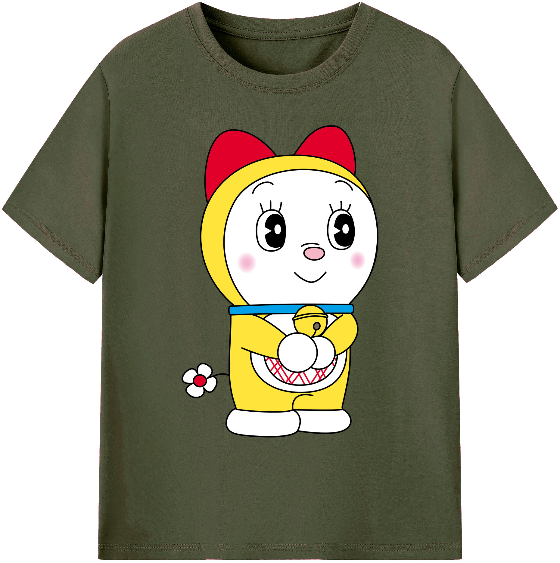 （画像用） ドラえもん ドラミ Doraemon Dorami 綿100％ メンズ半袖Tシャツ｜肌触りやわらか＆通気性